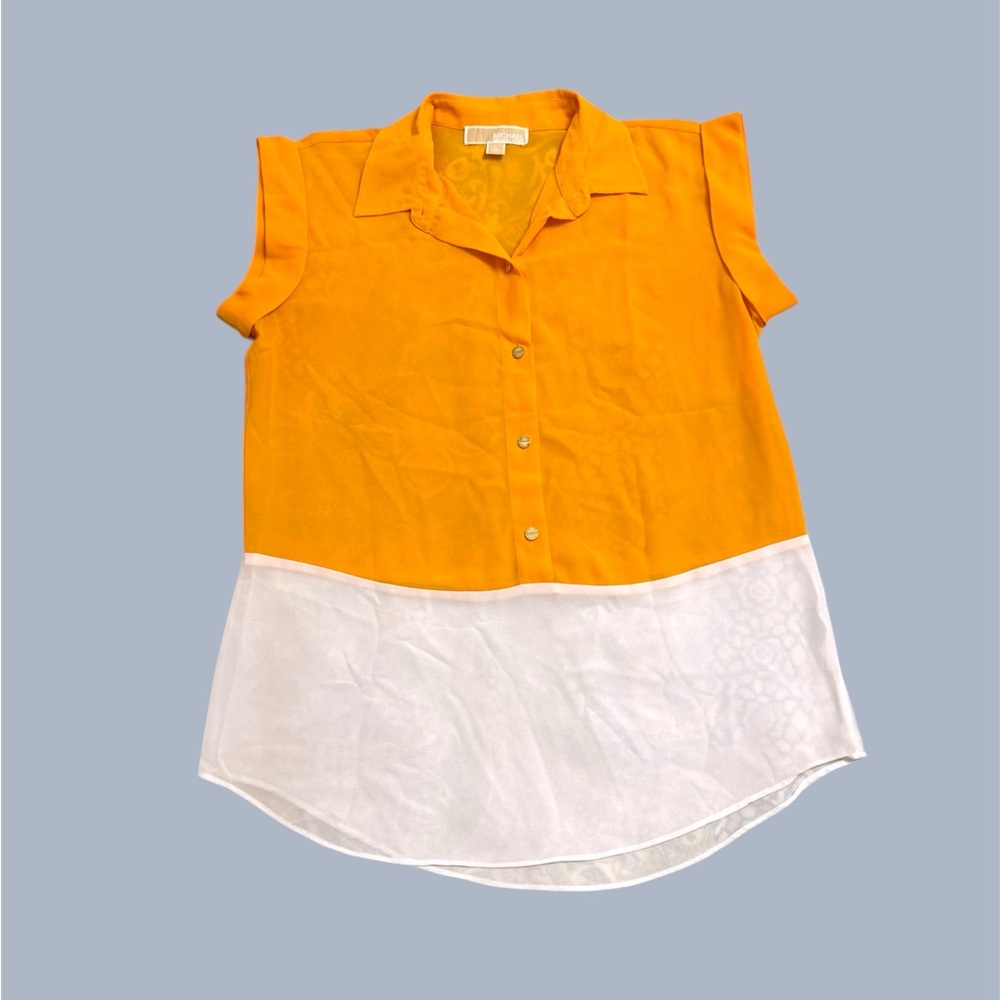 Michael Kors Blouse Gold Cream Medium